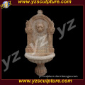 Natural decorative antique marble lion wall fountain
